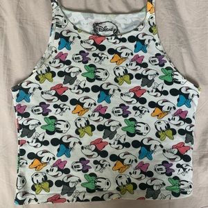 With with colorful Mickey Mouse tank top